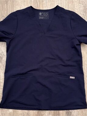 Figs Scrub Top Medium Navy